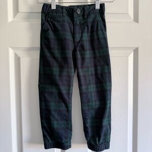 baby GAP Dark Green, Black, and Navy Blue Plaid Flannel Pants